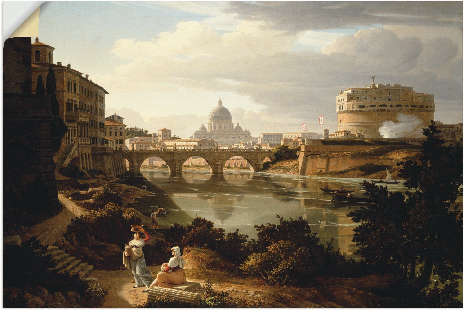 Artland Wandbild Rom, Ansicht des Tiber nach Süden, Gebäude (1 St), als Alubild, Leinwandbild, Wandaufkleber oder Poster in versch. Größen