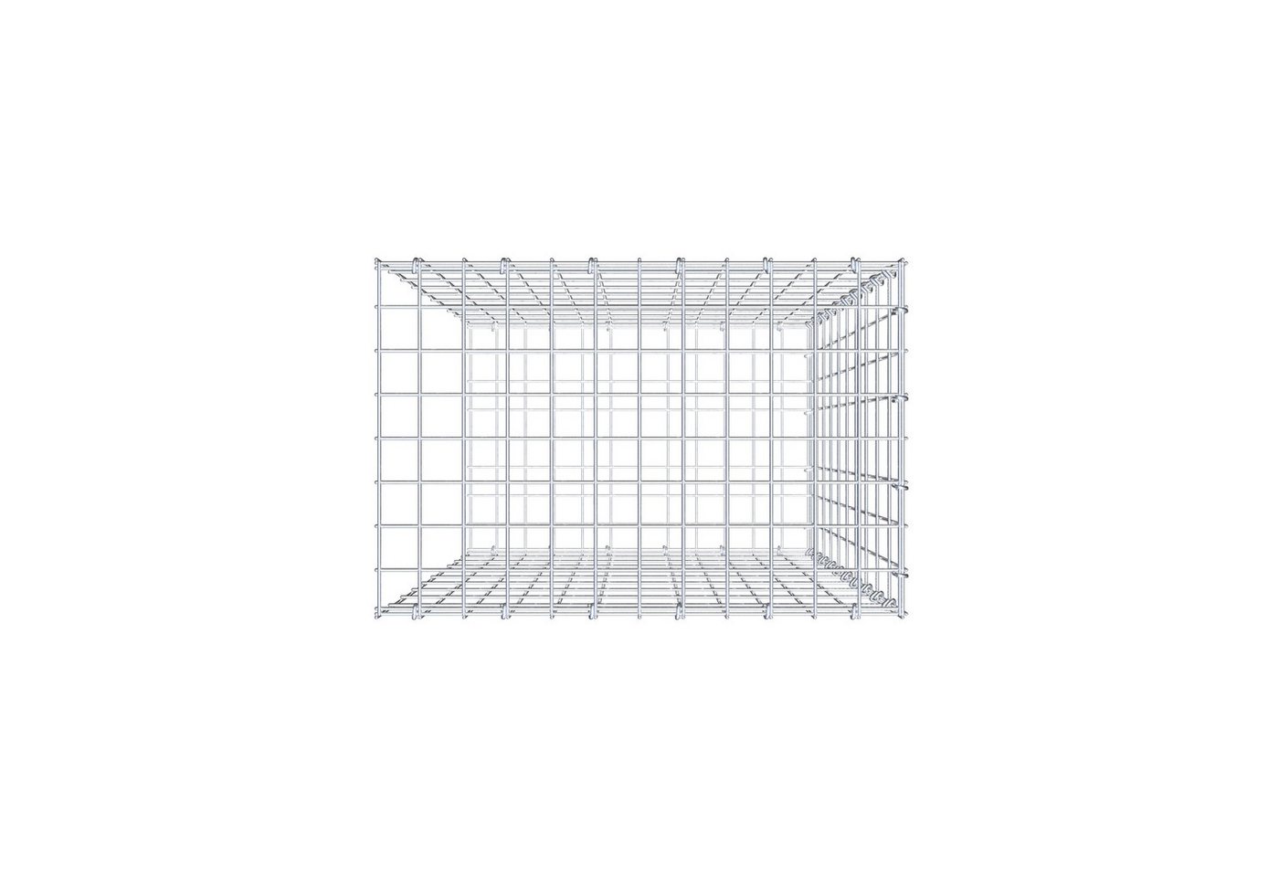 Thumbnail - Gabiona Gabionenzaun Anbaugabione Typ 2 100 cm x 60 cm x 40 cm, Maschenweite 5 cm x 10 cm, (Anbaugabione Typ 2 100 cm x ...