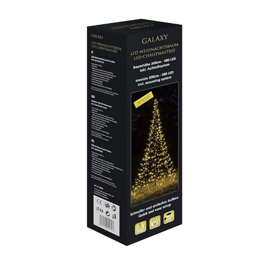 Star-Max Künstlicher Weihnachtsbaum 35240T LED Tannenbaum GALAXY 3x1,7m 480 warmweiße LEDs Timer außen