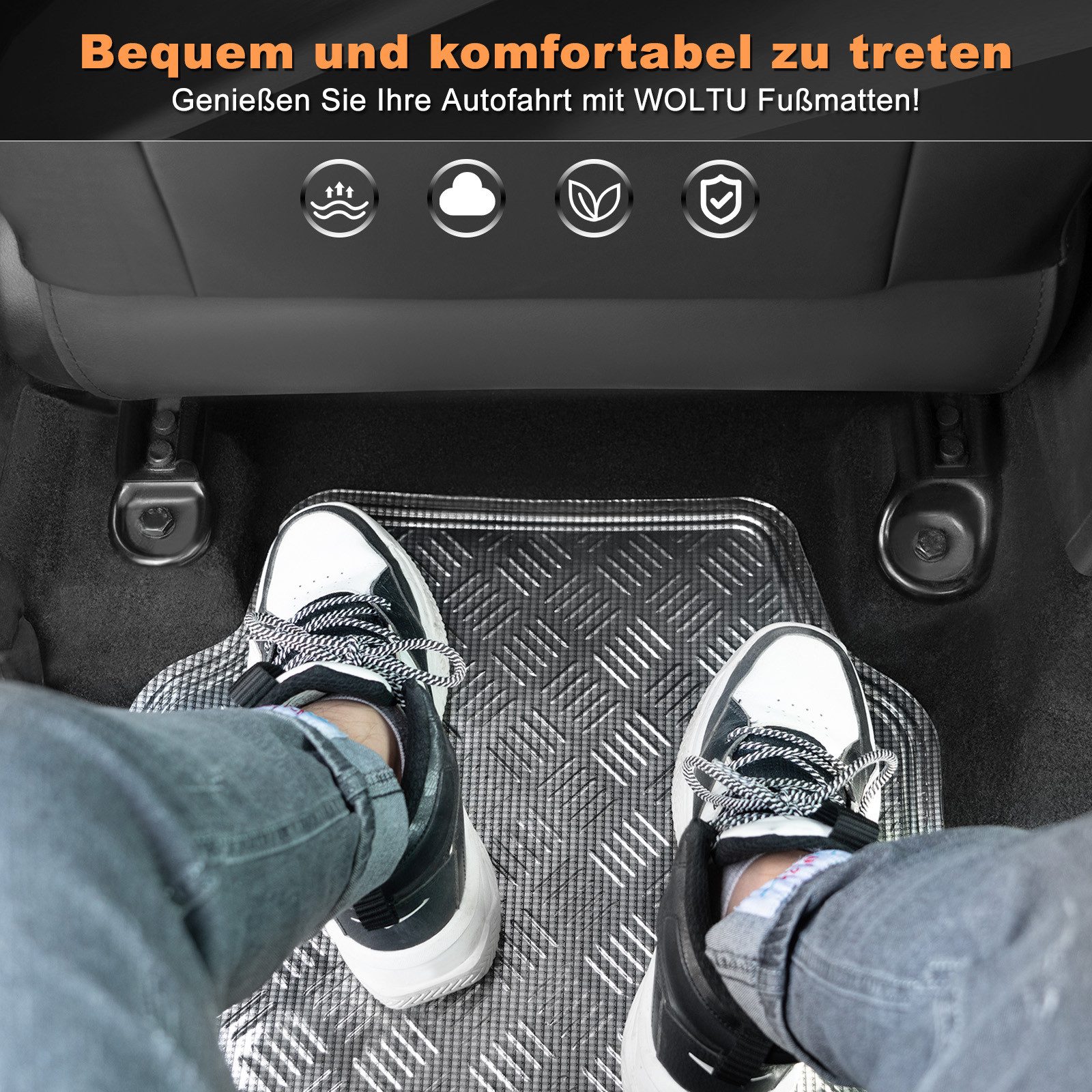 Woltu Car Floor Mats (4 pieces), This floor mat set is suitable for most cars and SUVs. Universal car mats fit almost all cars.