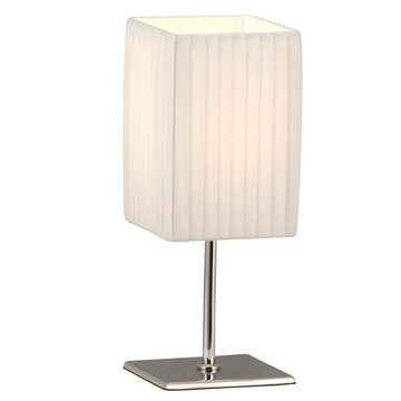 etc-shop LED Tischleuchte, Leuchtmittel inklusive, Warmweiß, Tisch Lampe Textil Lese Beleuchtung Wohn Zimmer Chrom