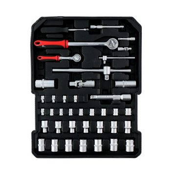 Kinzo Werkzeugset Werkzeugkoffer bestückt 187-teilig, (Set, 187-St., 1 Werkzeugkoffer mit umfangreichem Handwerkzeugset), Werkzeugtrolley Handwerkzeugset