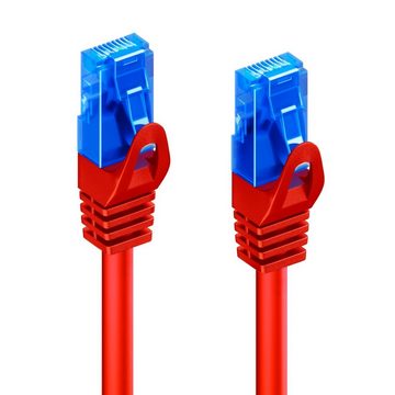 deleyCON deleyCON 0,5m CAT6 Patchkabel Netzwerkkabel Ethernet LAN DSL Kabel Rot LAN-Kabel