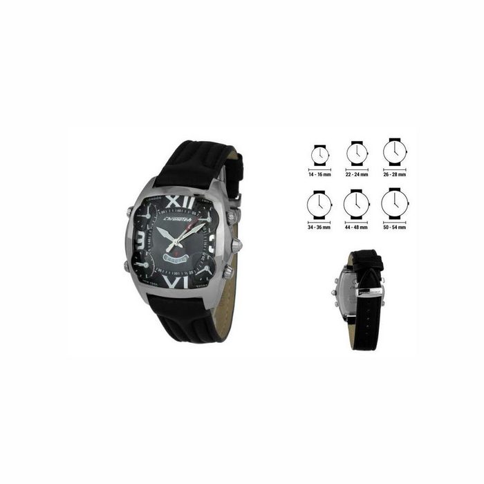Chronotech Quarzuhr Armbanduhr Herren Leder Uhr Chronotech CT7677M-02 45 mm Quarzuhr Armba