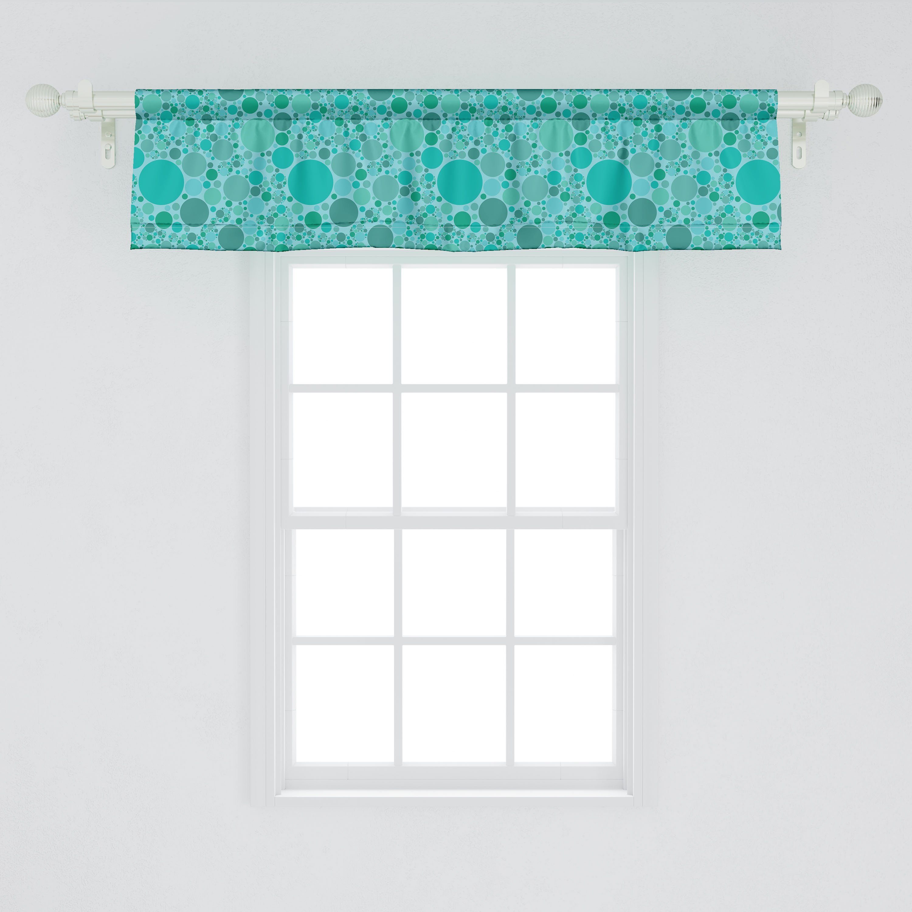 Zufällige Vorhang Abakuhaus, Volant Scheibengardine Schlafzimmer Microfaser, Rund Abstrakt Dekor mit Bubbles Stangentasche, für Küche
