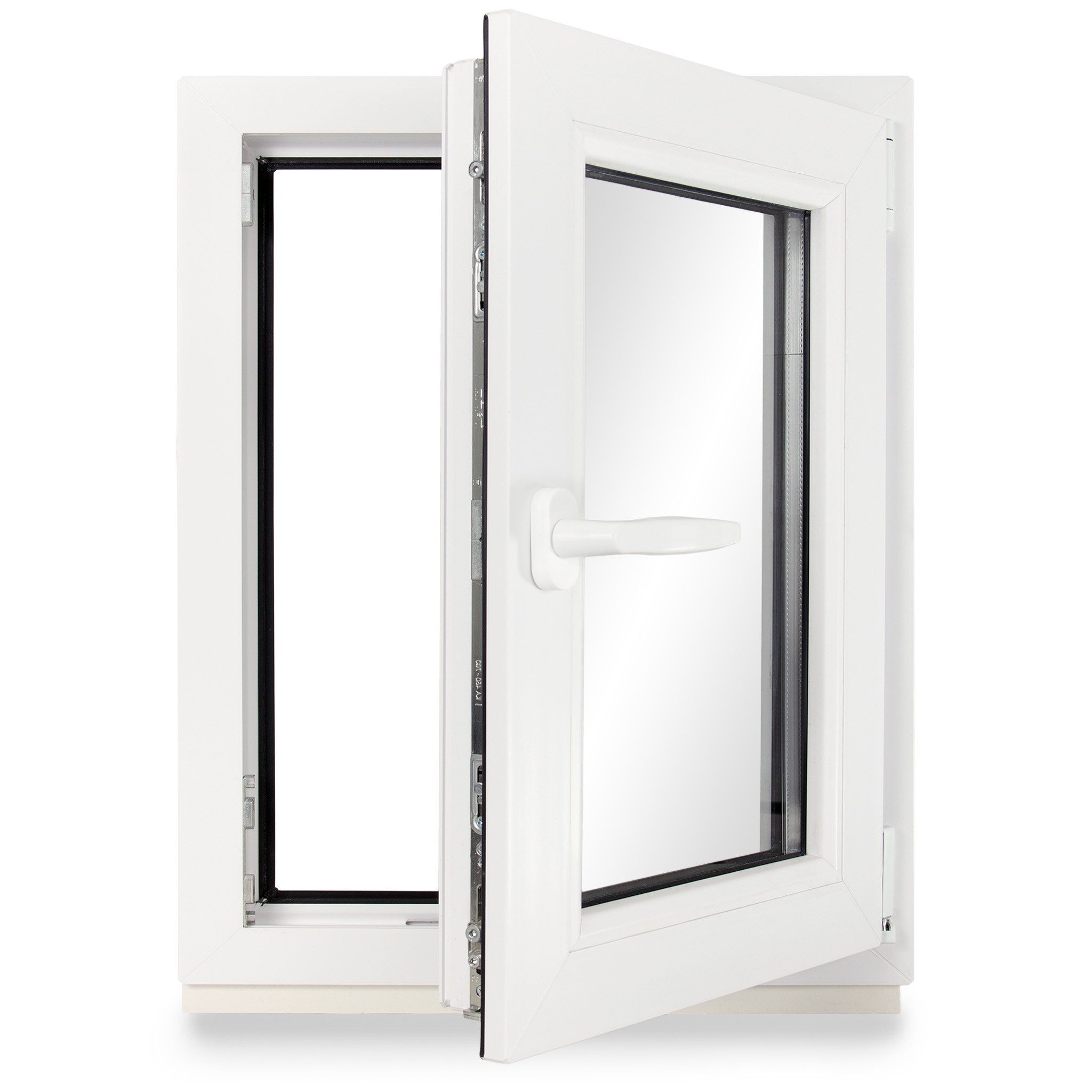 NeRuLi Kellerfenster Kellerfenster 80x110 cm (BxH) DIN Rechts 2 -fach Dichtung Schwarz