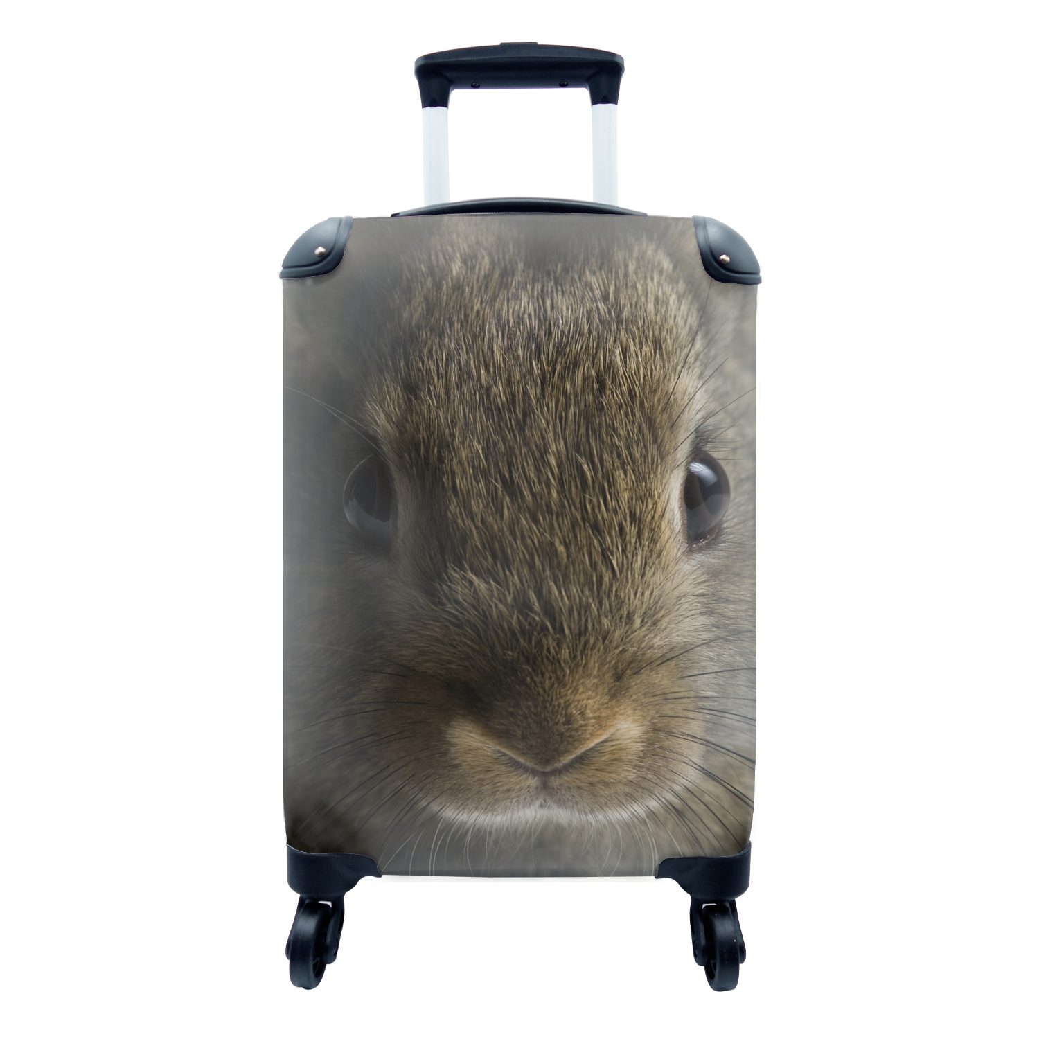 Ferien, - Tier 4 Reisetasche Trolley, Reisekoffer rollen, mit Handgepäck Kaninchen MuchoWow für Rollen, Handgepäckkoffer Augen, -