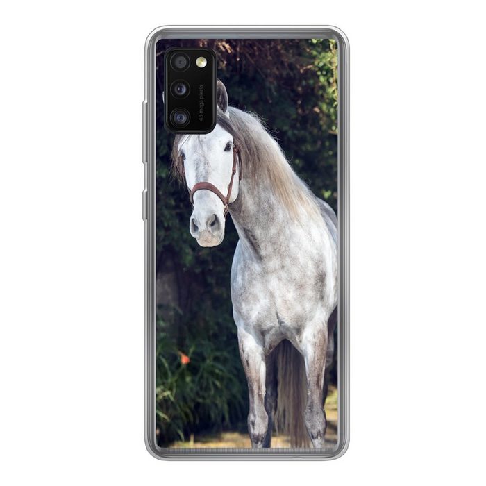 MuchoWow Handyhülle Pferd - Halfter - Natur Handyhülle Samsung Galaxy A41 Smartphone-Bumper Print Handy