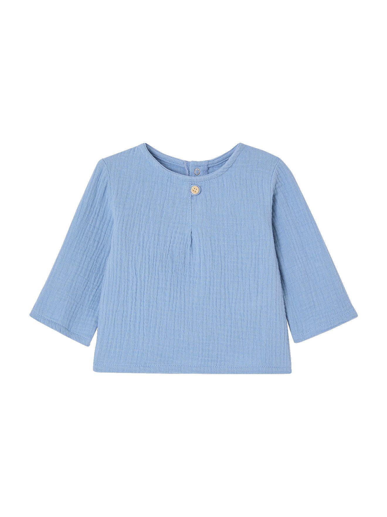 Langarmshirt Bio-Kollektion: Baby Hemdbluse aus Musselin