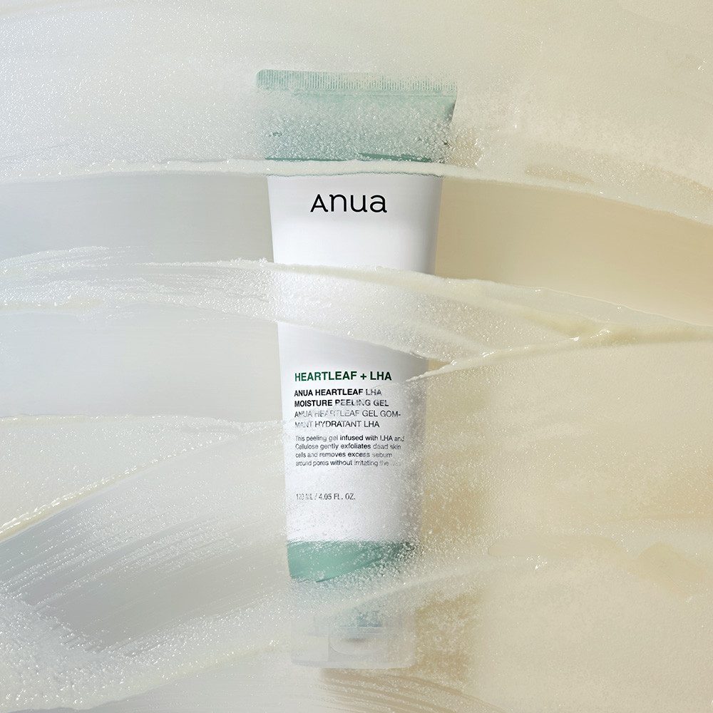 Anua Gesichtspeeling HEARTLEAF LHA MOISTURE PEELING GEL, für alle Hauttypen, entfernt sanft Hautzellen und spendet Feuchtigkeit