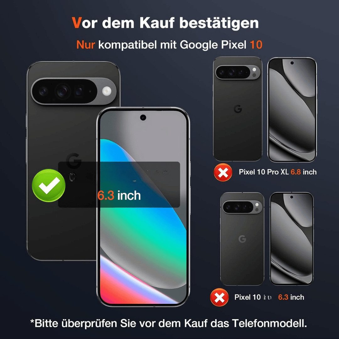 SmartUP Smartphone-Hülle +2X Schutzglas für Google Pixel 10 Pro Panzerfolie Display Screen Case 6,4 Zoll, kompletter Rundumschutz – Bild 2 von 5
