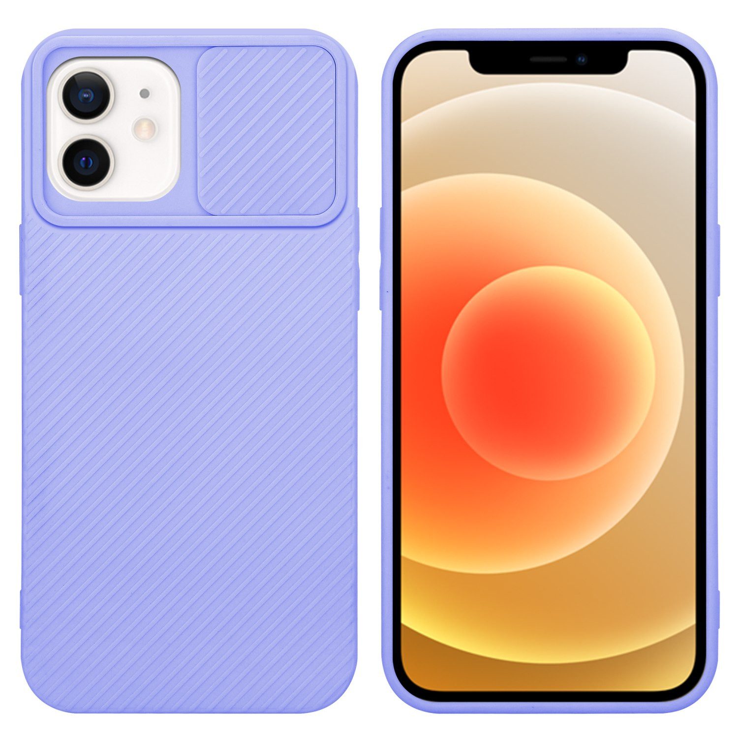 Cadorabo Handyhülle für iPhone 12 Hülle Apple iPhone 12, Schutzhülle - TPU Silikon Hülle - mit Kameraschutz