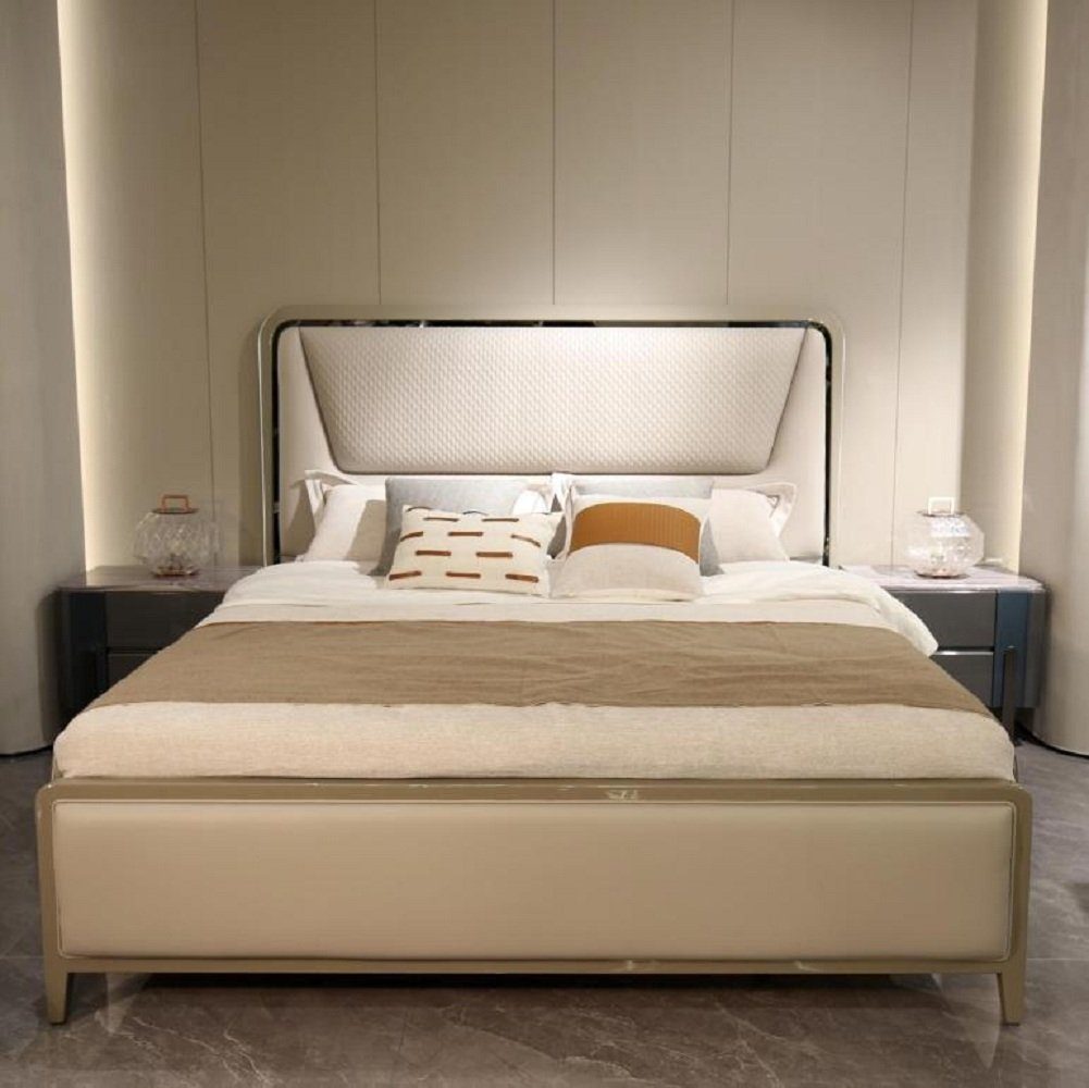 Bett (1-tlg., Bett Europa Made Doppelbett Betten Schlafzimmer JVmoebel Designer Naturholz 1x in Bett Bett),