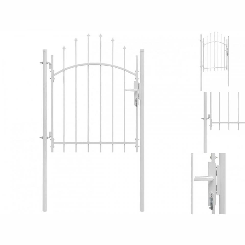 vidaXL Gartentor Gartentor Stahl 1x1,75 m Weiß Abschließbar Zauntor
