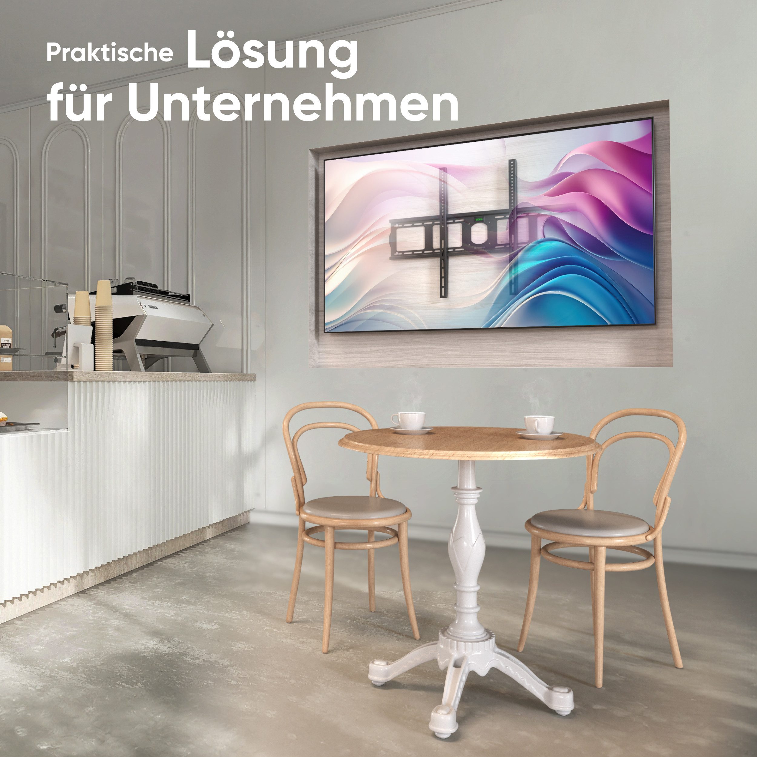 ONKRON TV-Wandhalterung 55-100 Zoll, bis 80 kg, VESA 75x75-800x600, UF4-B, (bis 100,00 Zoll, fest, flach, ultra slim, integrierte Wasserwaage) – Bild 5 von 5