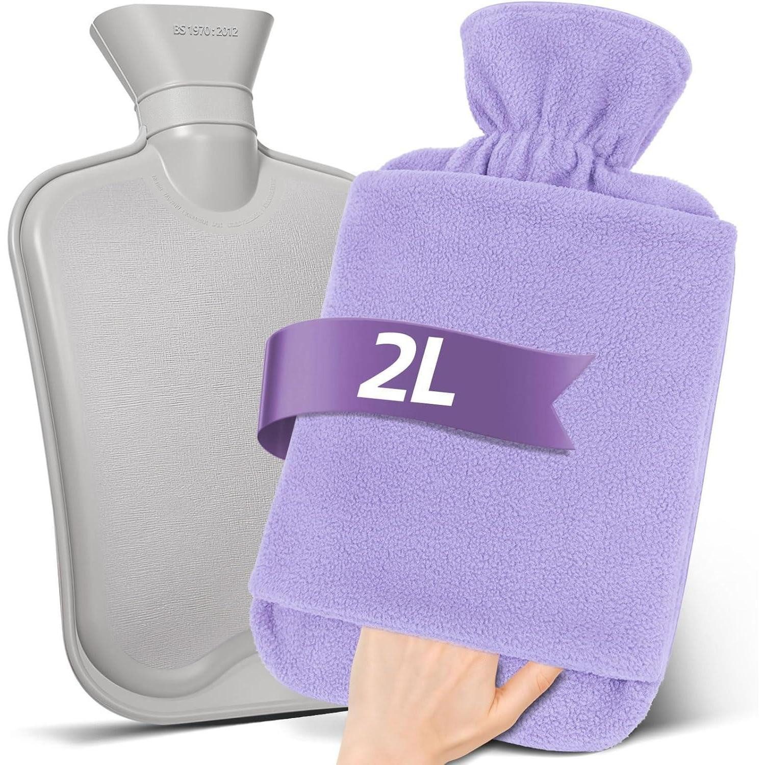 LuxusKollektion Wärmflasche Wärmflasche 2L mit Handtasche Lila