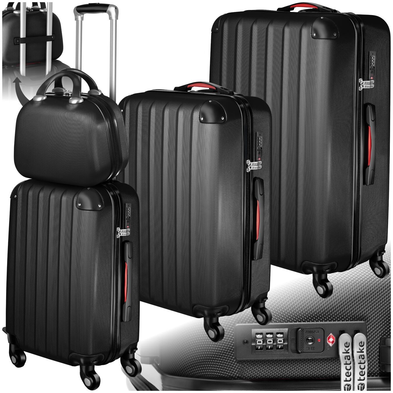 Trolley Hartschalenkoffer - stabiles Kofferset im Metallic-Look