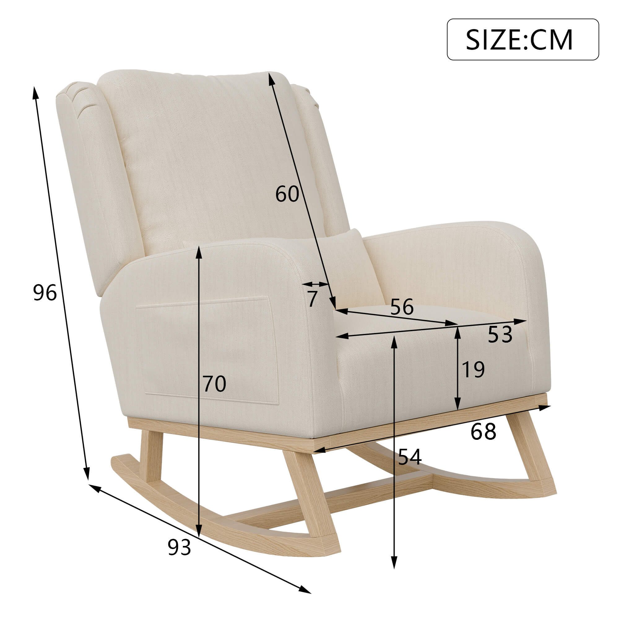Furnishings Home Schaukelstuhl Hellbeiger Polsterstuhl mit Kissen (Set) günstig online kaufen