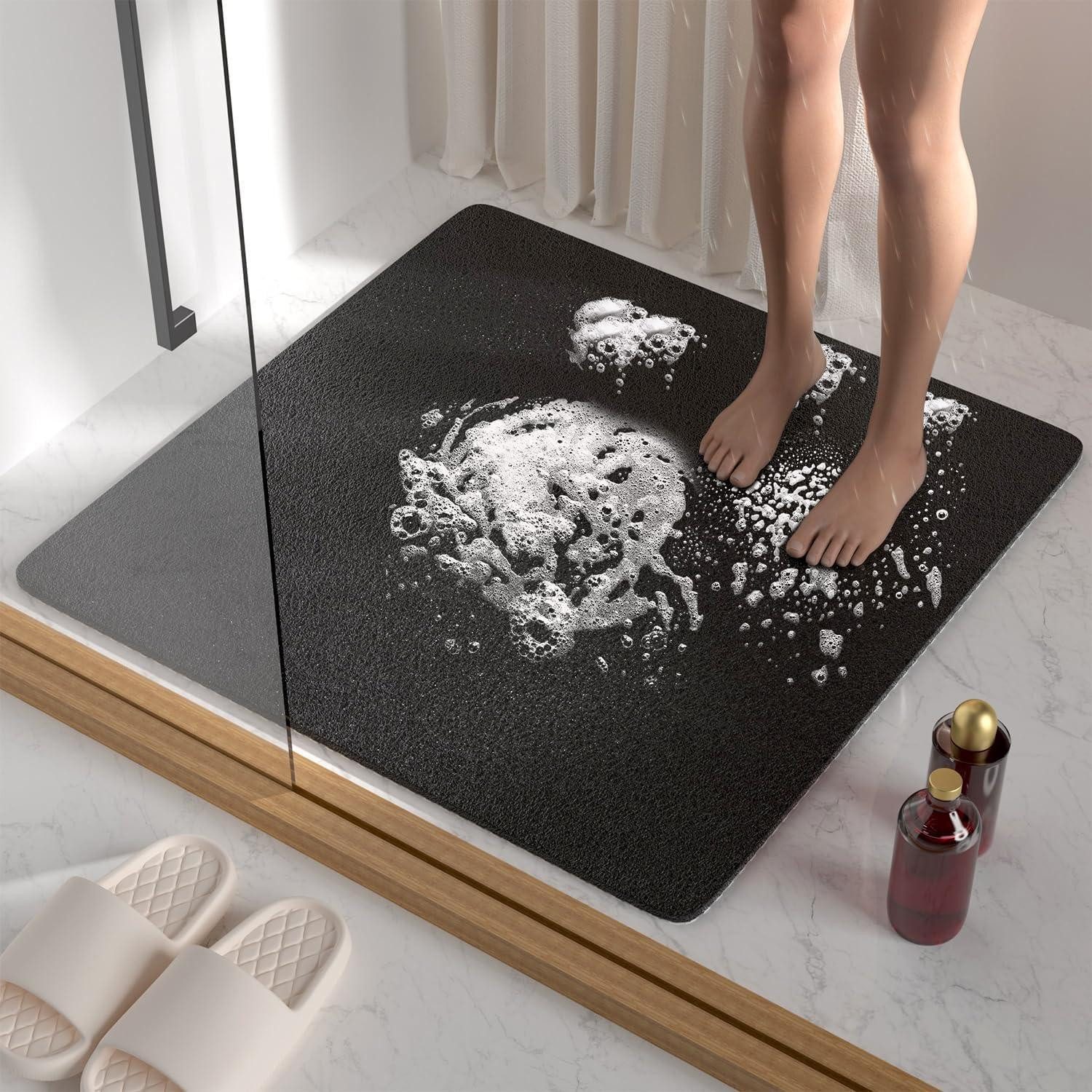 LuxusKollektion Duscheinlage Duschmatte rutschfest Badewannenmatte Schwarz 68 x 68 cm Quadratisch