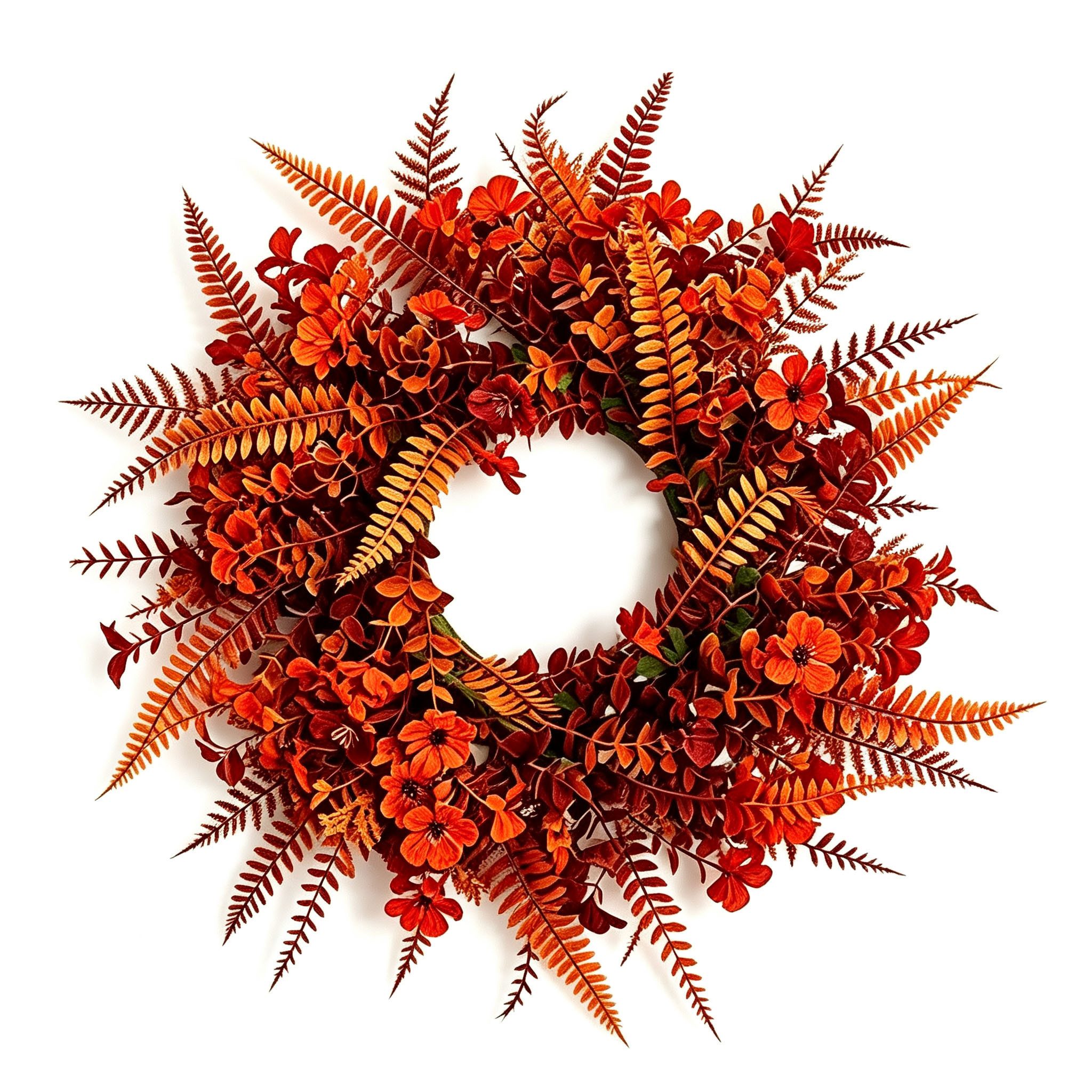 Diwzbyn Dekokranz Künstlicher Eukalyptus-Kranz, herbstlicher Kunstblumenkranz, geeignet für Halloween-, Thanksgiving- und Herbstdekorationen