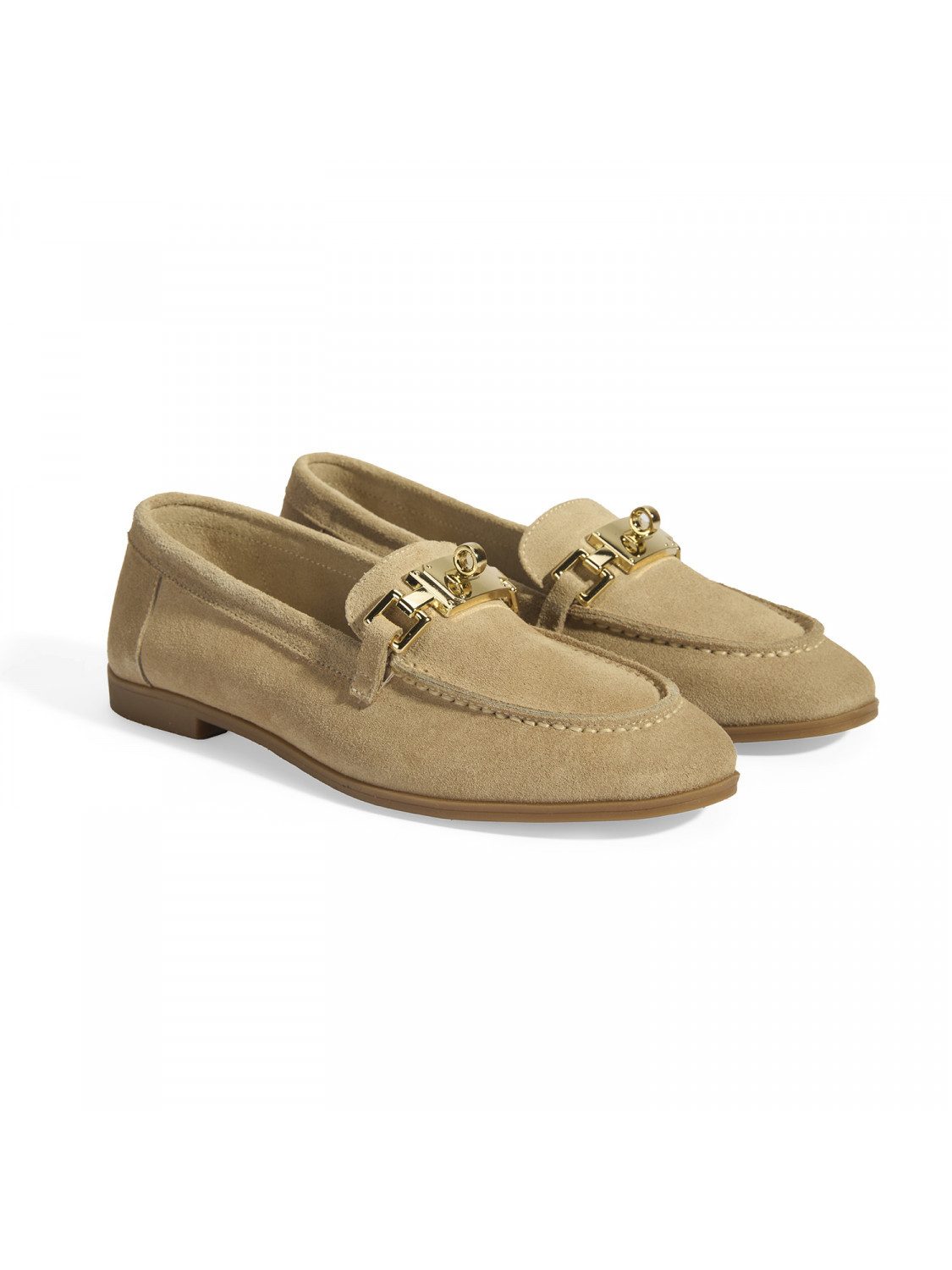 Desa Damen-Slipper aus Wildleder – Flacher Absatz, ohne Verschluss Loafer günstig online kaufen