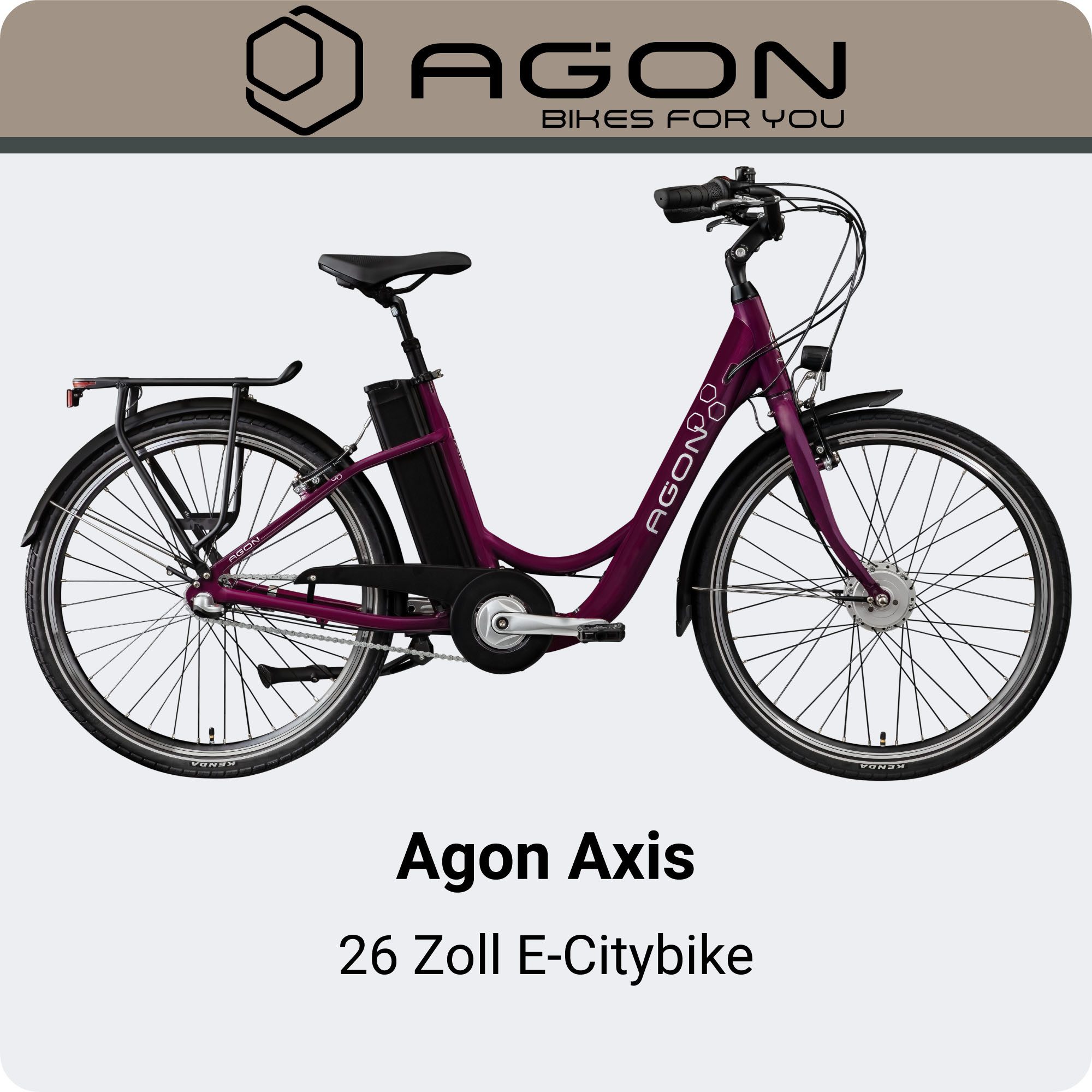 AGON E-Bike Cityrad Axis, 3 Gang, Nabenschaltung, Frontmotor, 374 Wh, Pedelec, Elektrofahrrad für Damen u. Herren