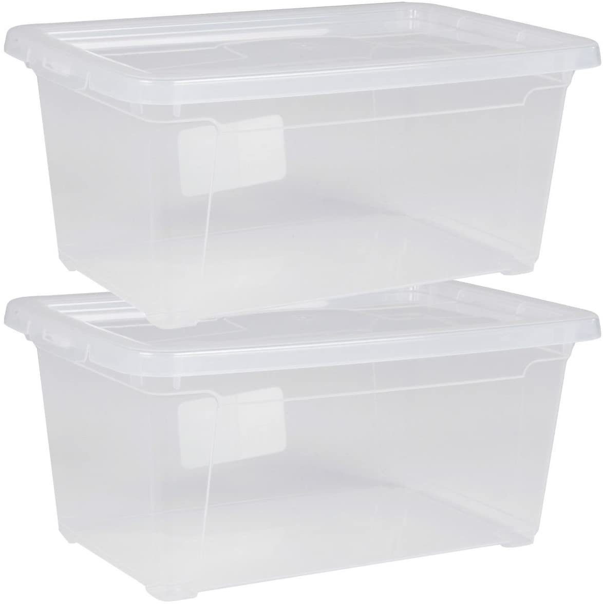 ONDIS24 Aufbewahrungsbox »Aufbewahrungsbox Schuhbox Utensilienbox Nähbox  Lagerbox Allzweckbox Easy XS mit Deckel, stapelbar, nestbar« (2 St)