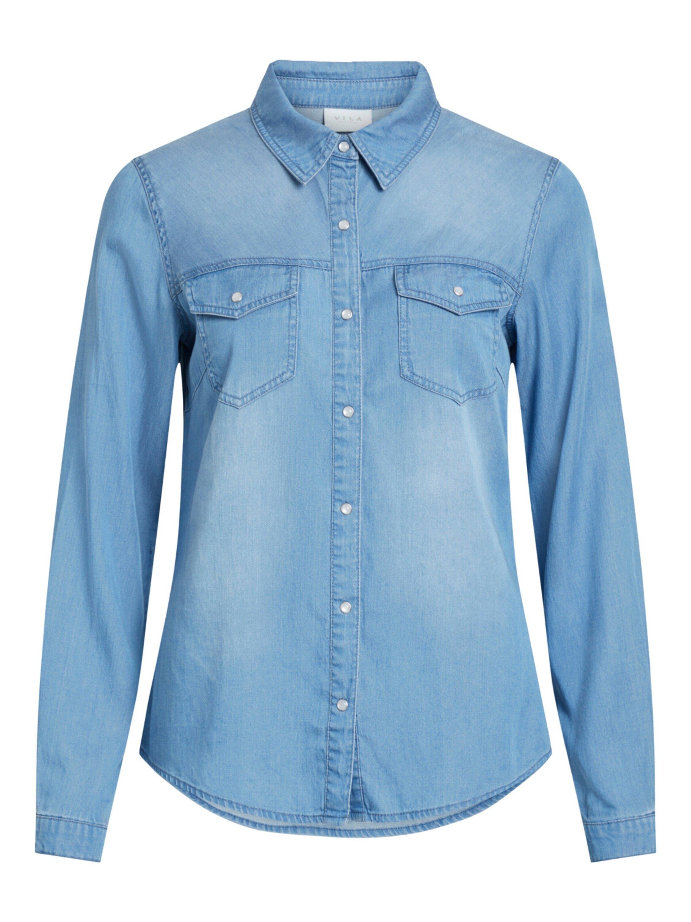 Vila Jeansbluse Bista (1-tlg) Drapiert/gerafft günstig online kaufen