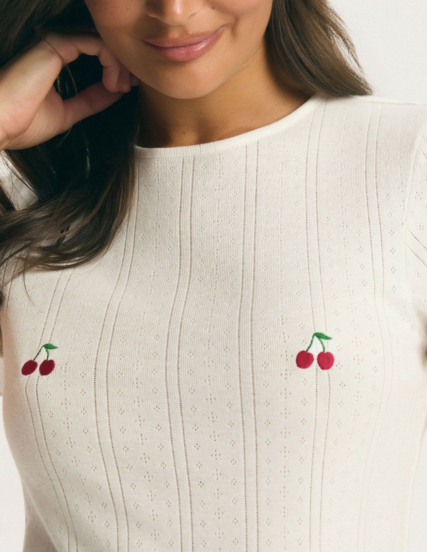 ESOTIQ Pyjama Pyjama Set Pure Cherries Kurzarm Rundhals Baumwolle Unifarben bequem (2 tlg) – Bild 3 von 5