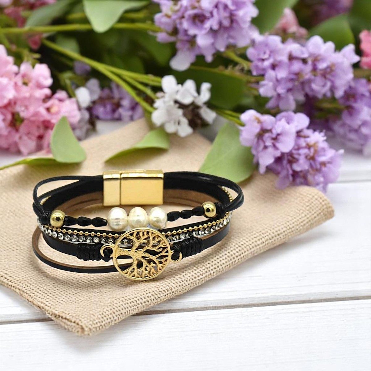 KARMA Armband Damen PU Leder mehrreihig günstig online kaufen