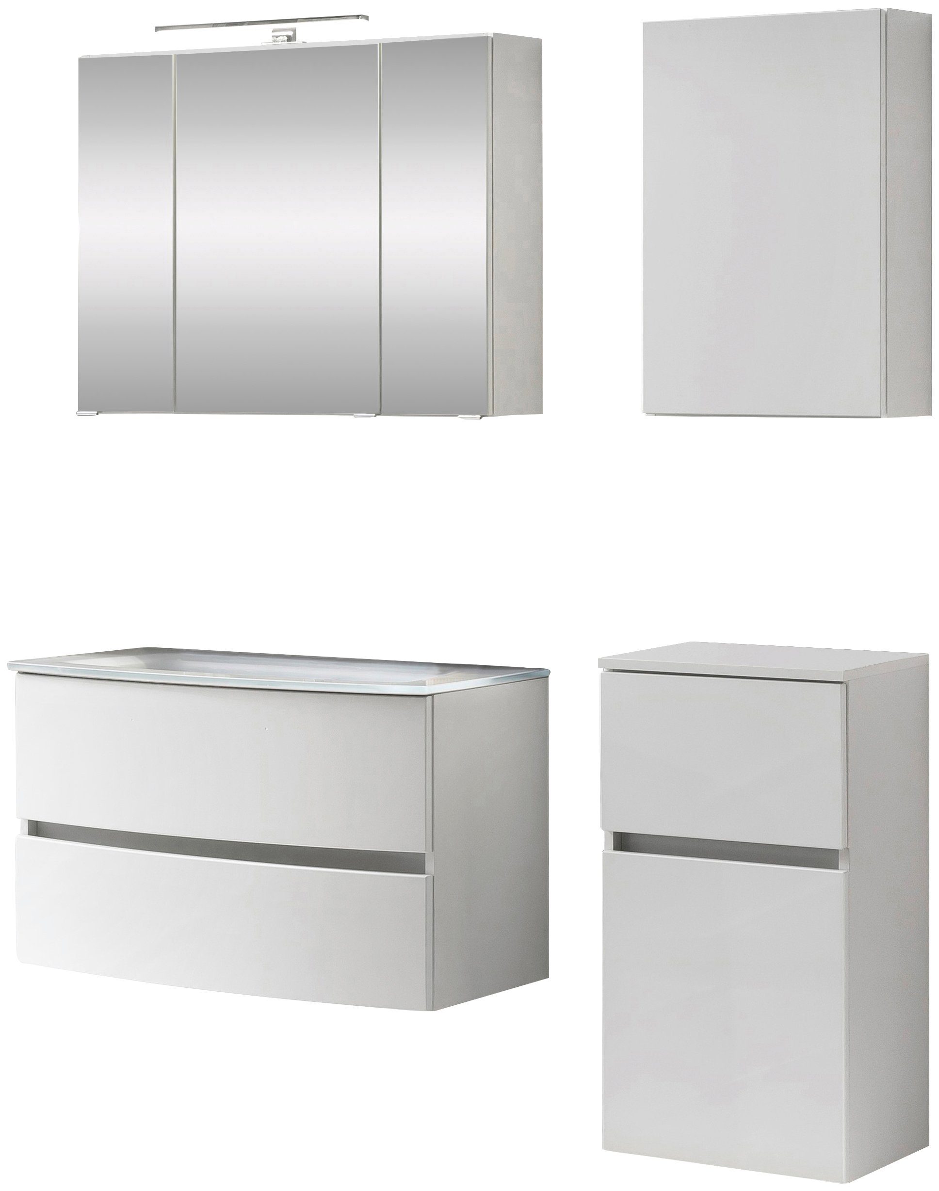 welltime Badezimmer-Set Kaunas, (Set, 4-St), Breite 120 cm, Soft Close Funktion
