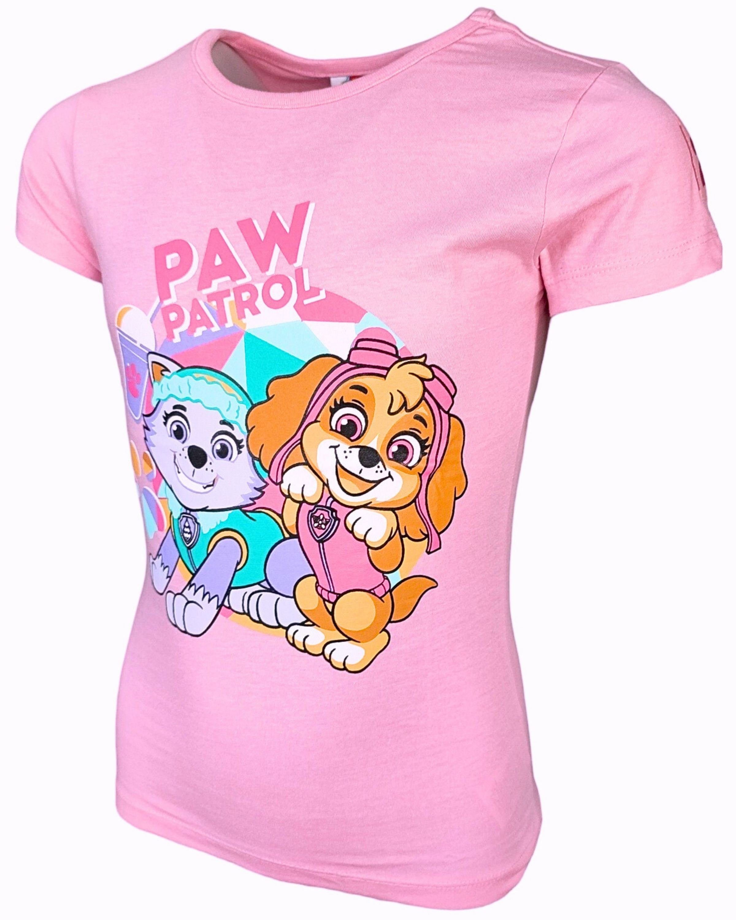 PAW PATROL T-Shirt Baumwolle Rosa 128 Skye cm & Kurzarmshirt - Mädchen Everest Gr. 98 aus