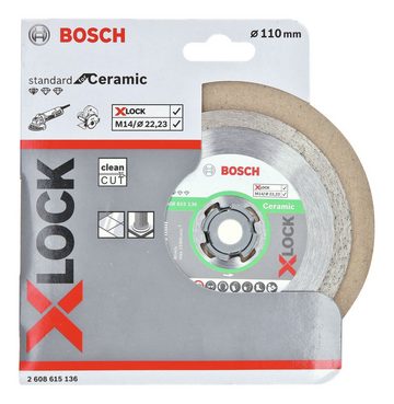 BOSCH Trennscheibe X-Lock, Ø 110 mm, Standard for Ceramic Diamanttrennscheibe - 110 x 22,23 x 1,6 x 7,5 mm