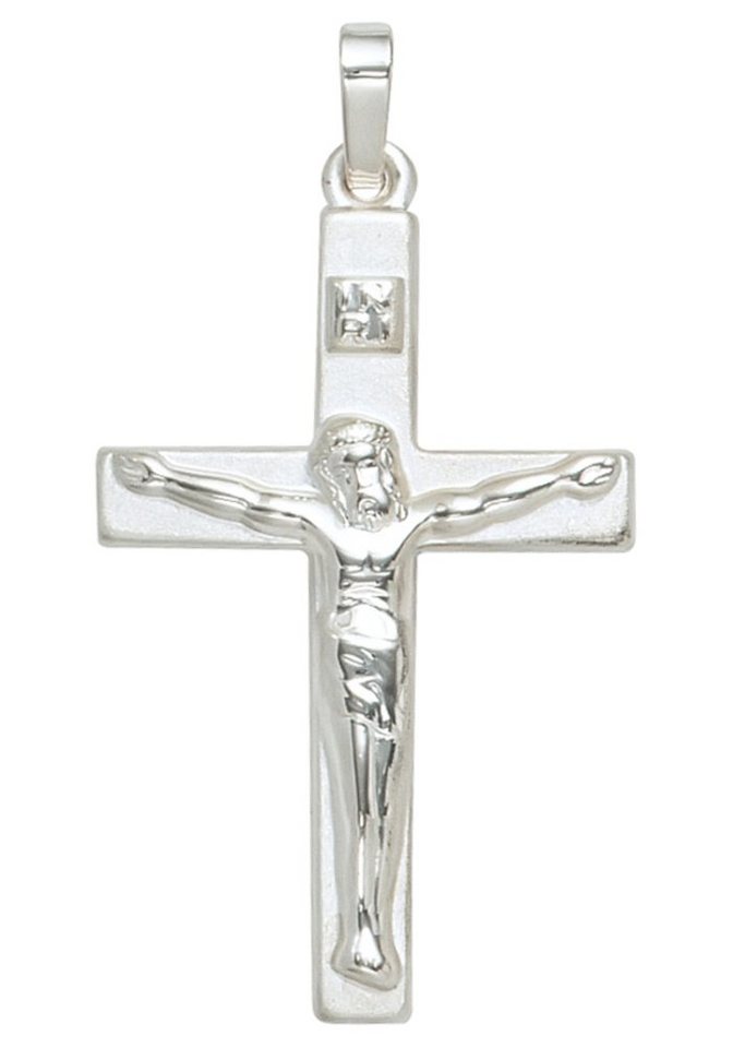 JOBO Kreuzanhänger Anhänger Kreuz, 925 Silber, Höhe ca. 31,2 mm, Breite ca.  19,1 mm, Tiefe ca. 2,7 mm