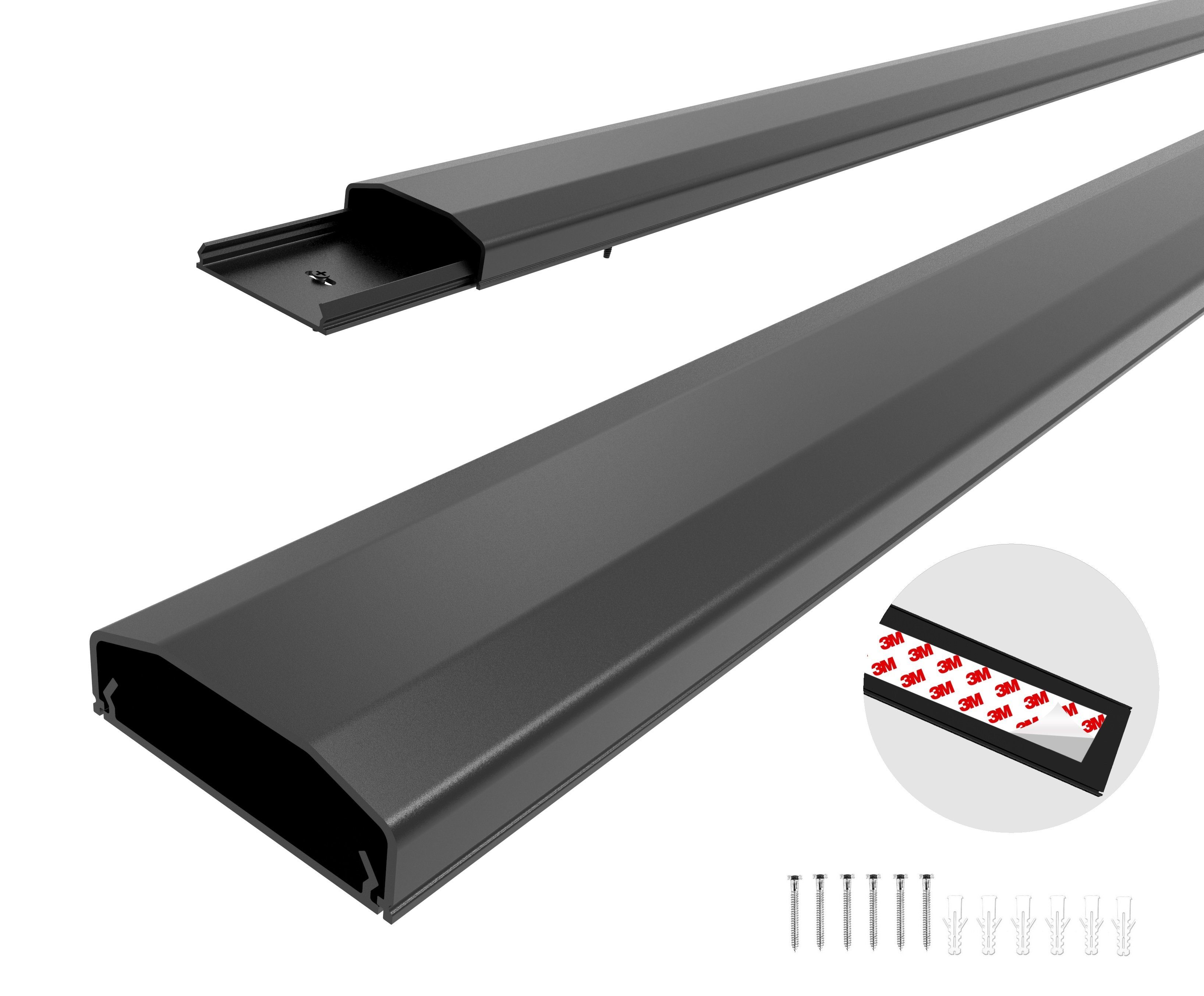 conecto Kabelkanal zum Kleben oder Schrauben PVC oder Alu, 50-100cm