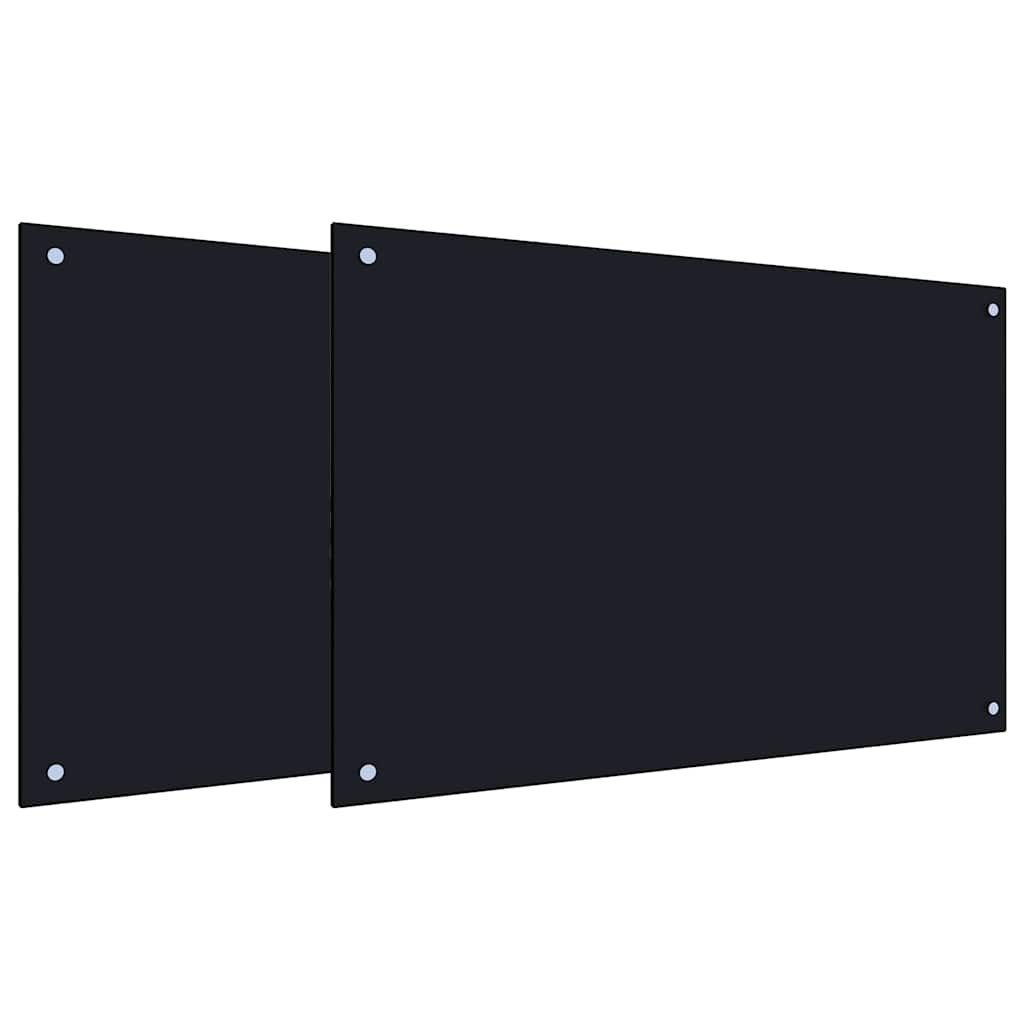 Küchenrückwand 90 x 60 cm Spritzschutz Küchenrückwand 2er Set Schwarz 90x60 cm Gehärt