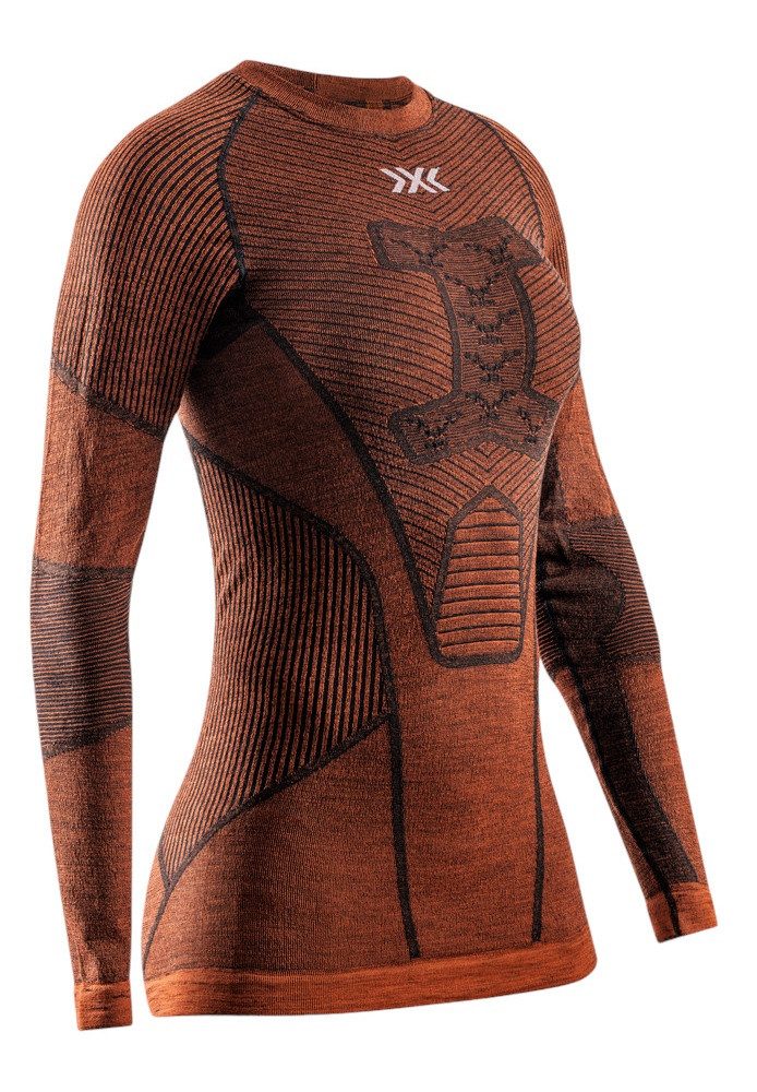 X-Bionic Langarmshirt Symbio Merino (Merinowolle) Unterwäsche braun Herren