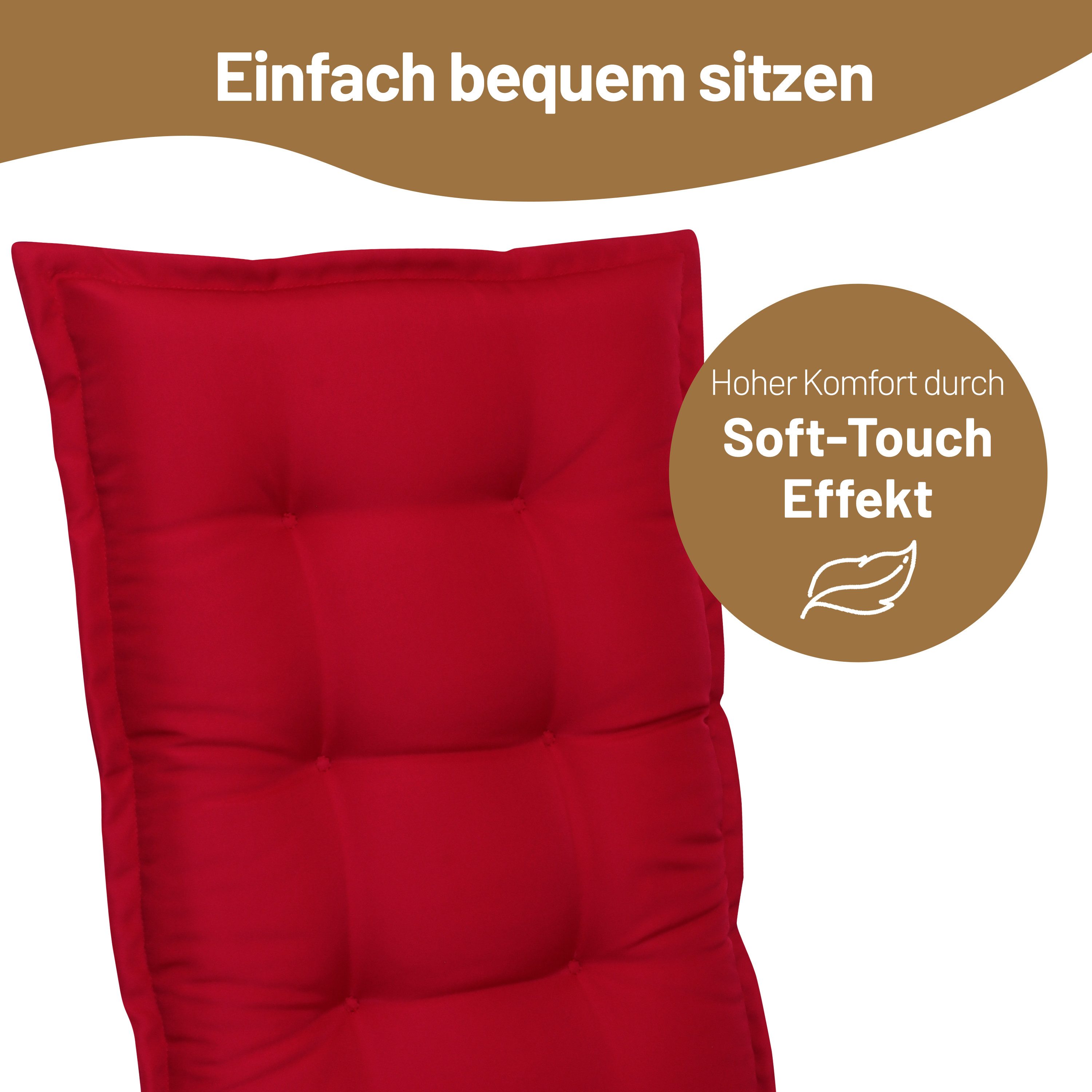 Herlag Hochlehnerauflage Valeria Gartenstuhlauflage für Hochlehner 123x50x7,5cm Muster, Gartenmöbelauflage Design-Edition