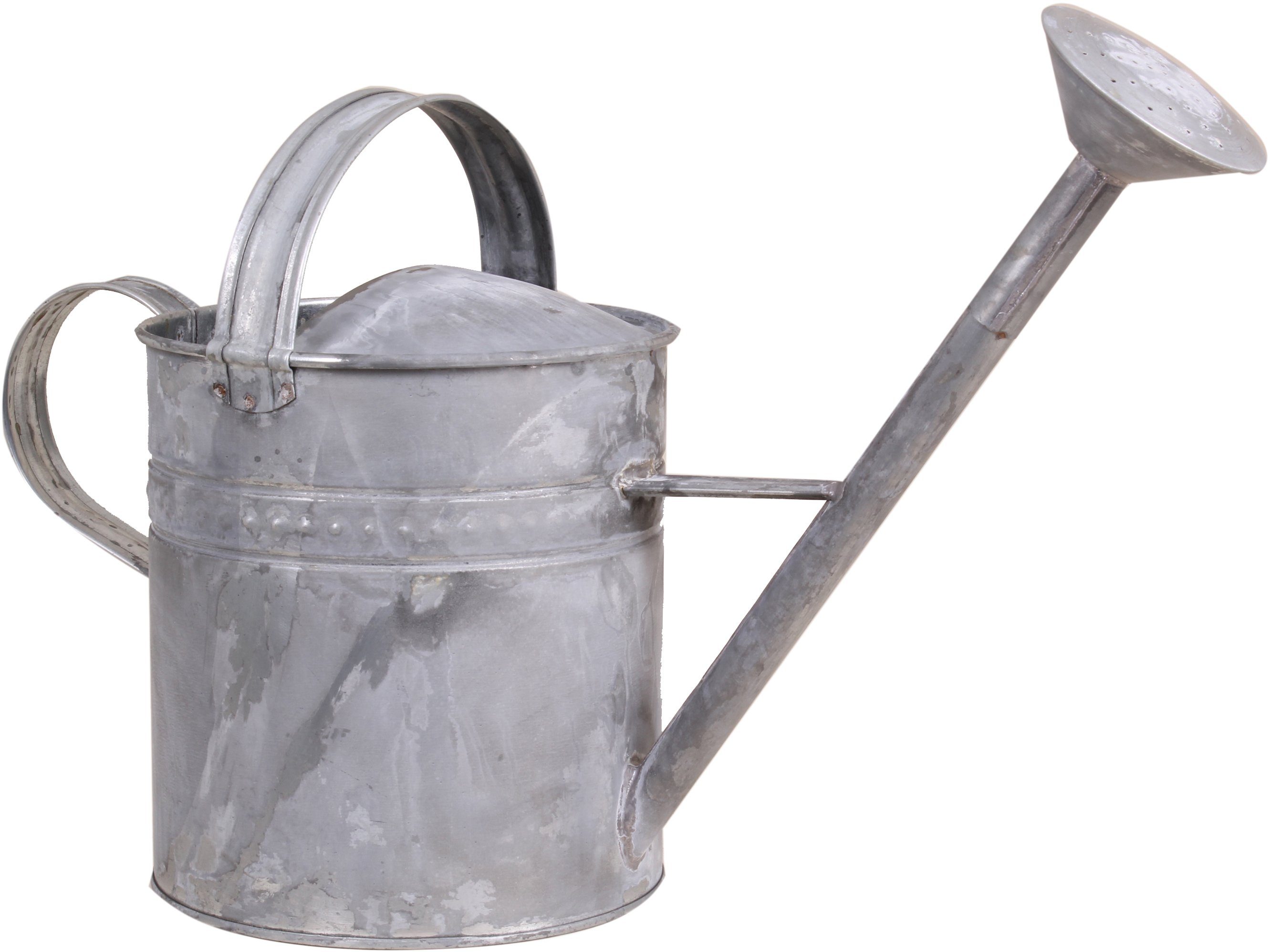 Gießkanne verzinkt mit abnehmbarer Brause oval Shabby-Chic
