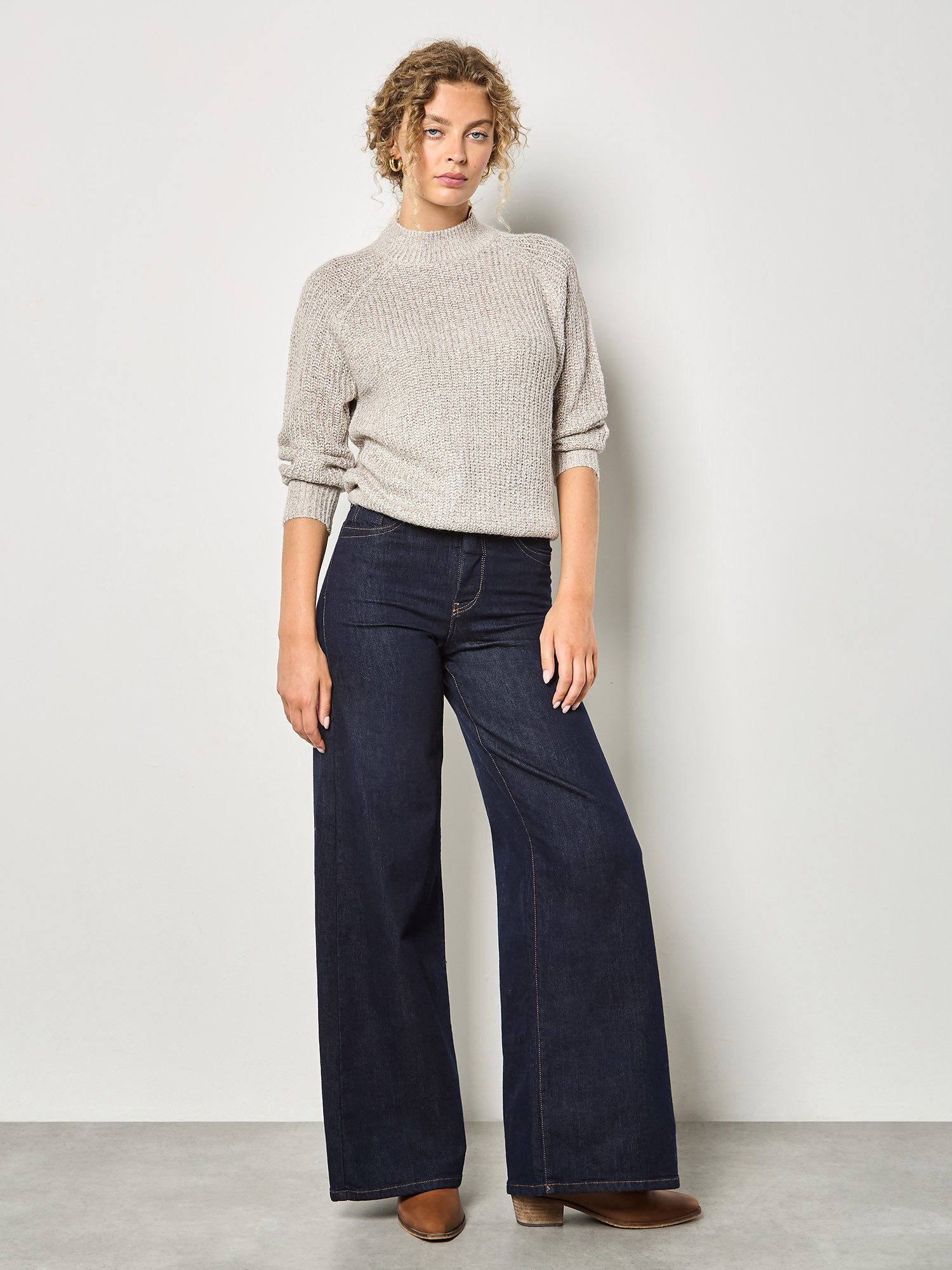 Apricot Strickpullover Strickpullover mit einzelnen Pailetten günstig online kaufen