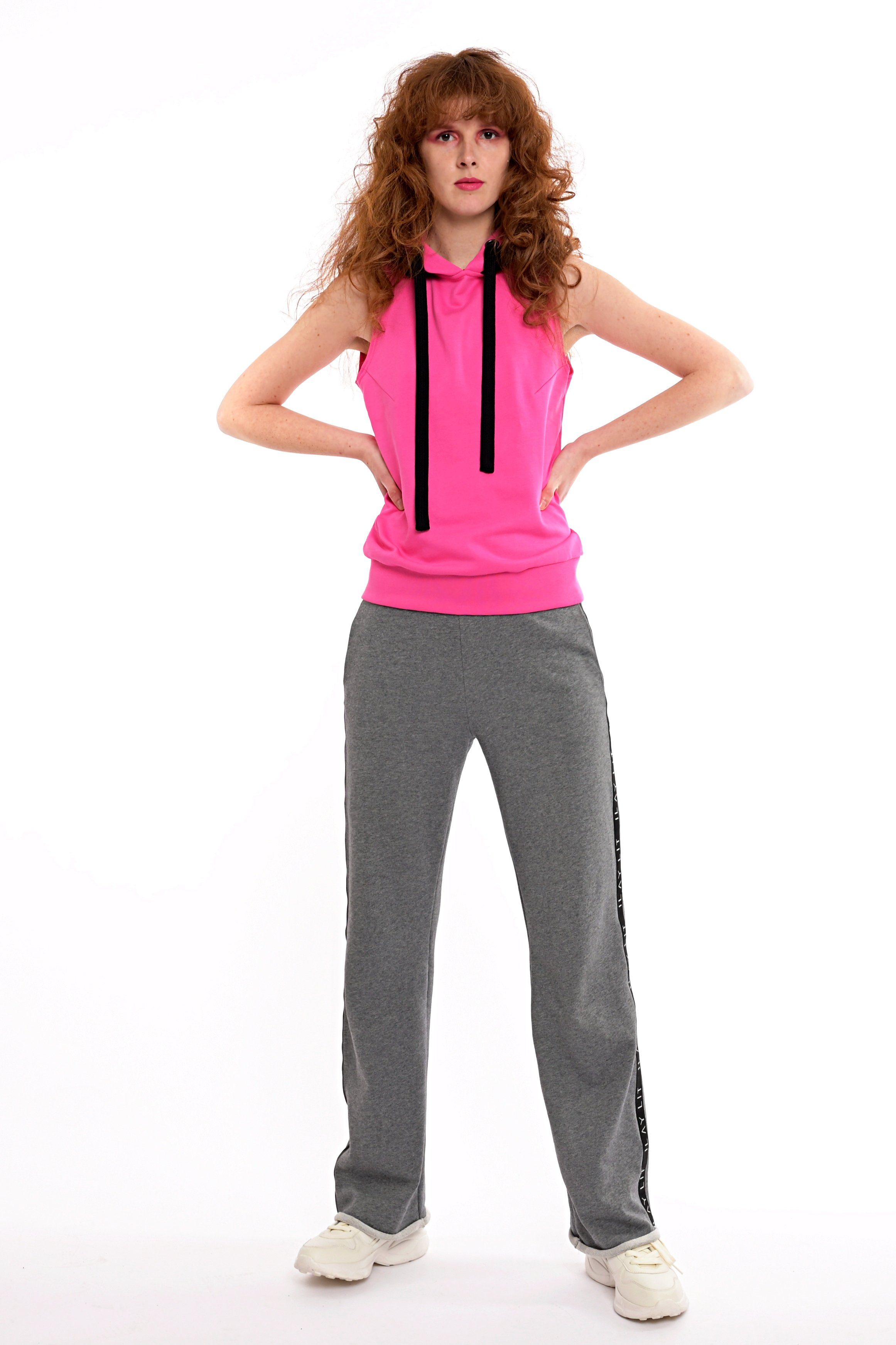 ILAY Lit Kapuzenshirt Holy Sleeveless Hoodie Fuchsia