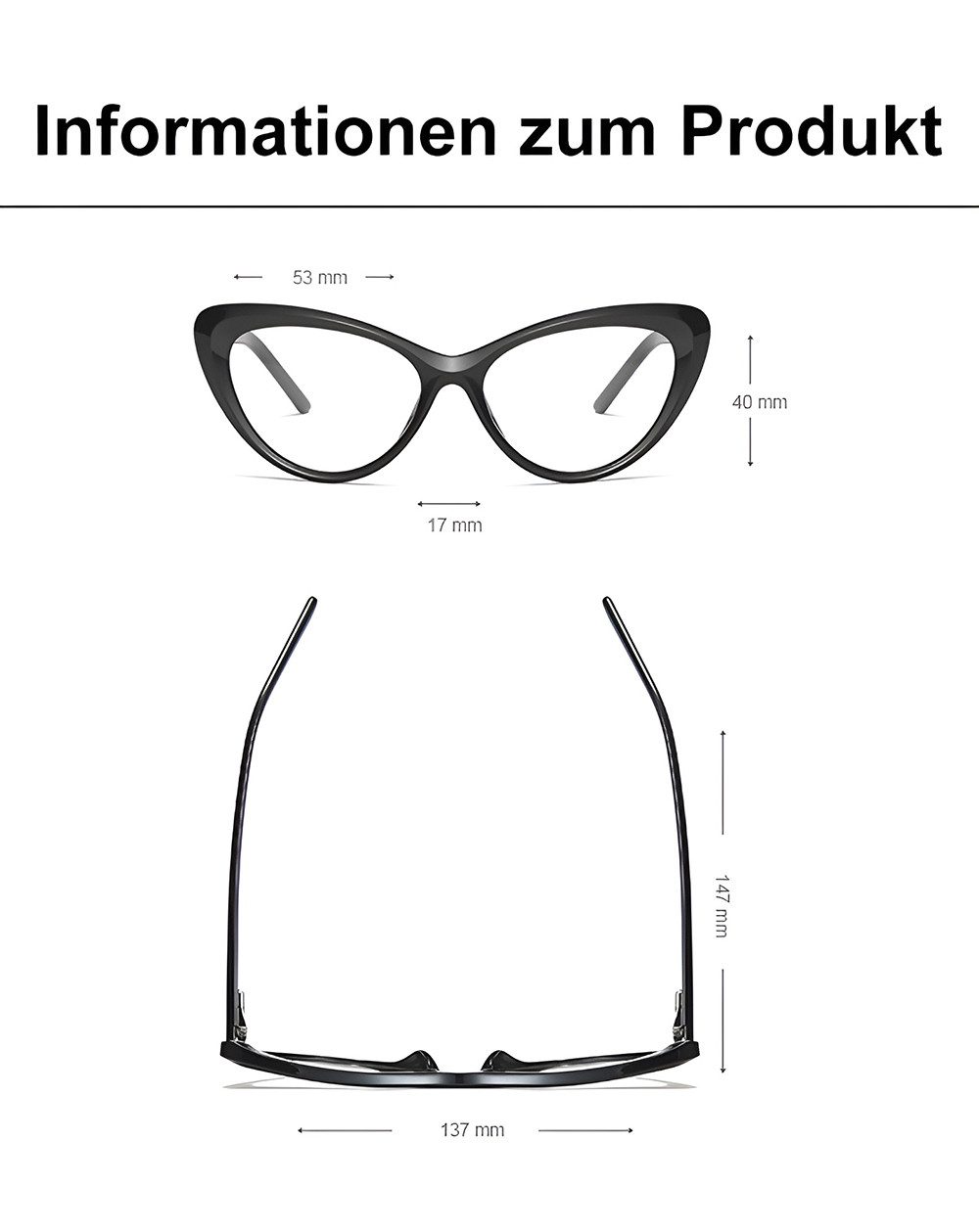 PACIEA Lesebrille Damen Herren Cat Eye Blaulichtfilter Anti-Müdigkeit Mode