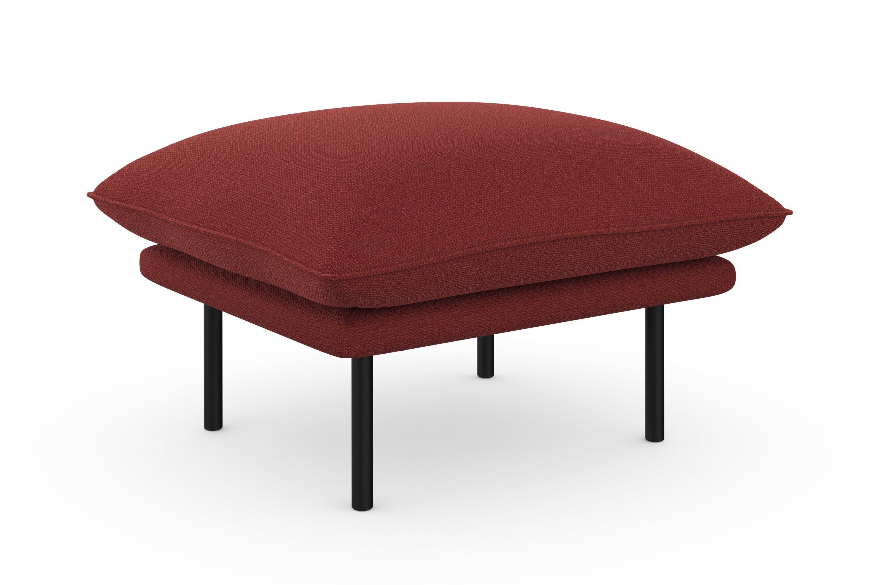 OTTO home Polsterhocker Stine, Besonderes Design durch Kissenoptik und Keder