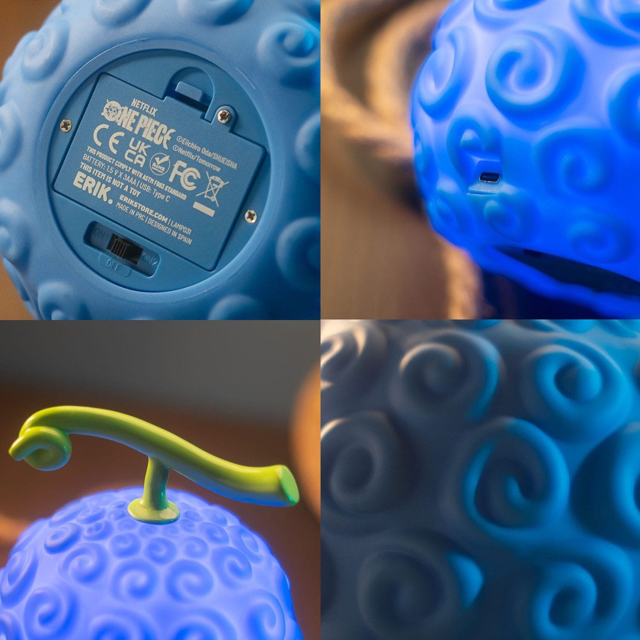 Grupo Erik Dekolicht One Piece Lampe mit USB-C Gum-Gum Fruit – Bild 3 von 4