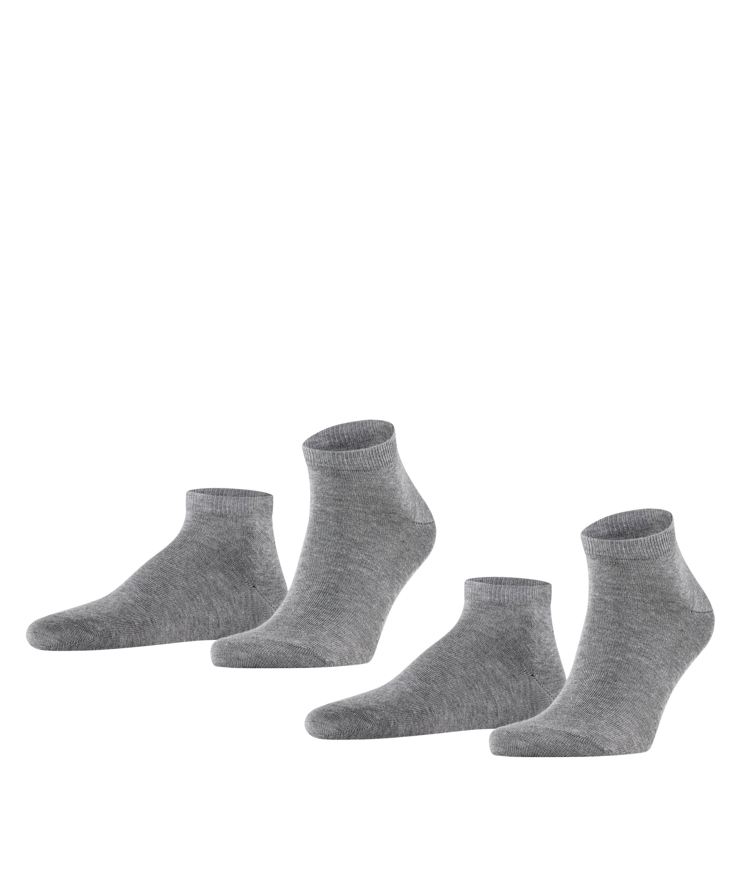 Set 2-Pack greymel. light Sneakersocken (3390) aus 2 Baumwollsneakern FALKE Happy (2-Paar) Paar