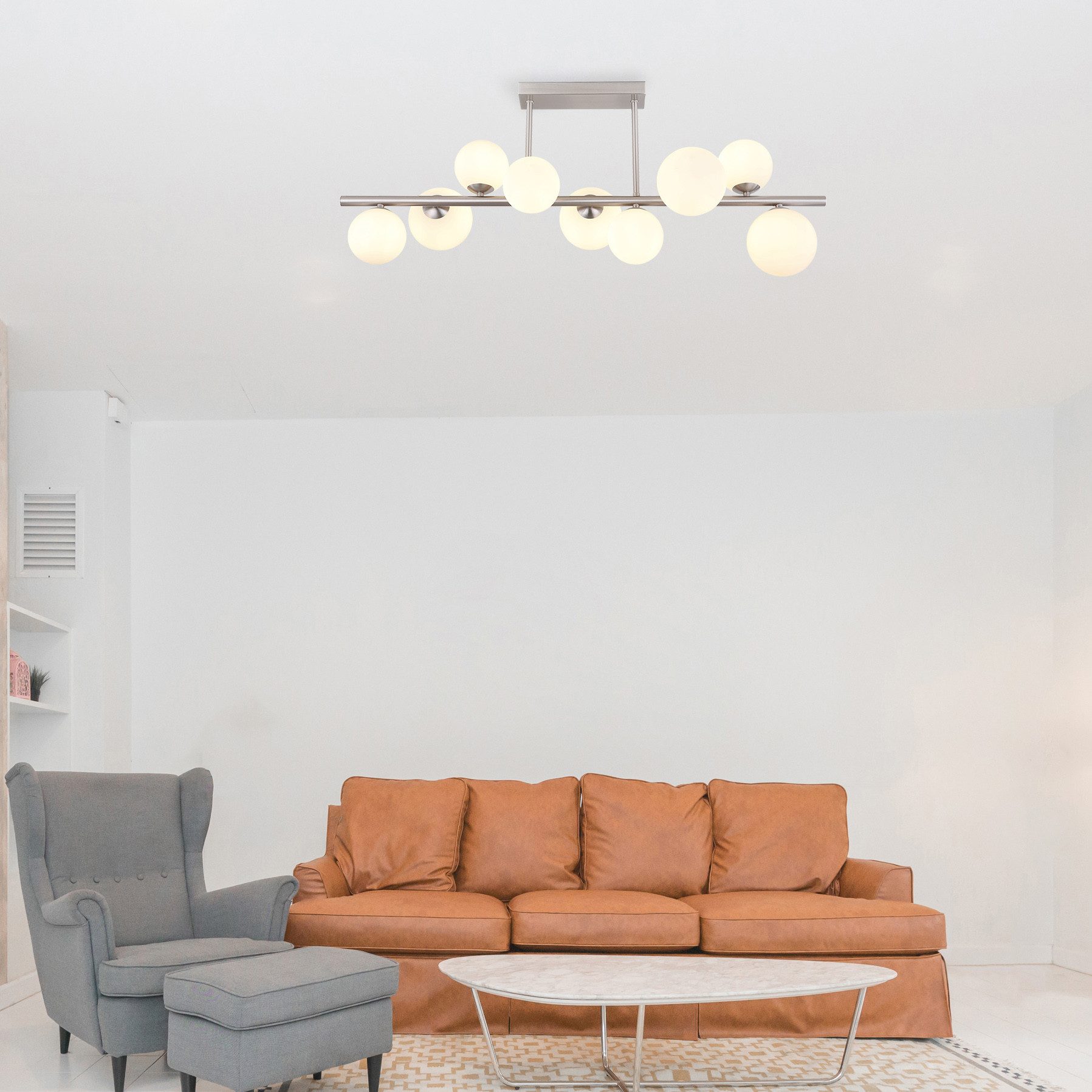 GLOBO LIGHTING Deckenleuchte RIHA, Leuchtmittel wechselbar, Warmweiß, Deckenlampe/Wohnzimmer/Schlafzimmer/modern
