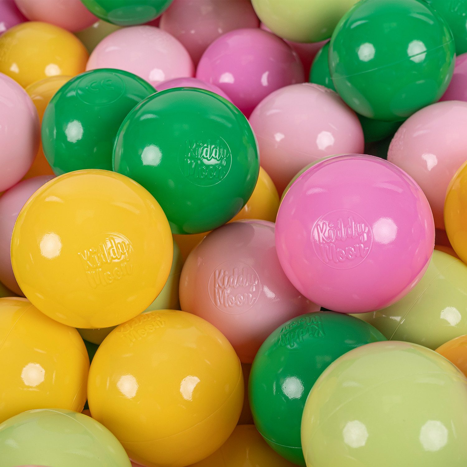 KiddyMoon Bällebad-Bälle ZK7 (Baby Plastikbälle Spielbälle, 50-St), Made in Europe