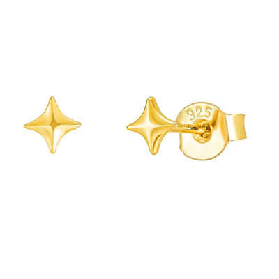 Brandlinger Paar Ohrstecker Ohrstecker San Remo, Silber 925 vergoldet, Ohrstecker kleiner Stern