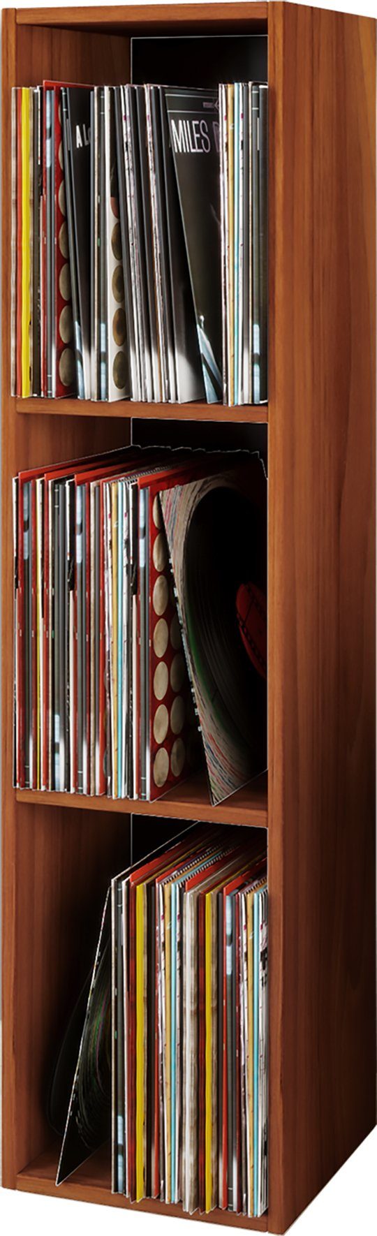 VCM Standregal Platto B. 34 x T. 30 x H. 107 cm, Holz Schallplatten Regal, BluRay Aufbewahrung, 3 Fächer, Holzwerkstoff