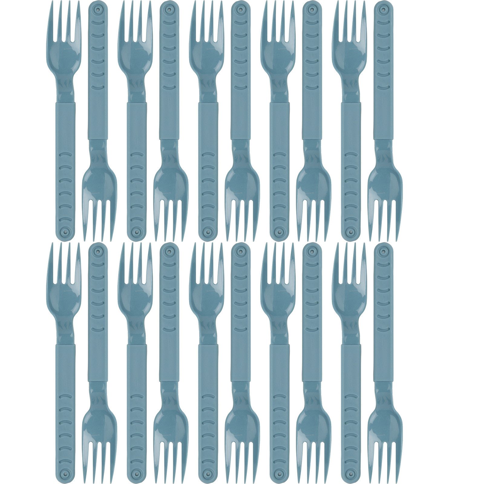 Koopman Tafelgabel Kunststoff 3 Farben 10/20 Tlg. Set (20 Stück), 20tlg, Kunststoff, Campinggabel, Kuchengabel, 18cm